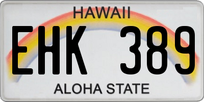HI license plate EHK389