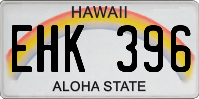 HI license plate EHK396