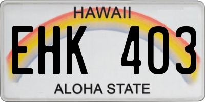 HI license plate EHK403