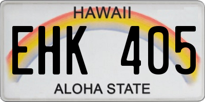 HI license plate EHK405