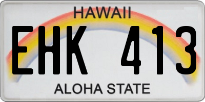 HI license plate EHK413