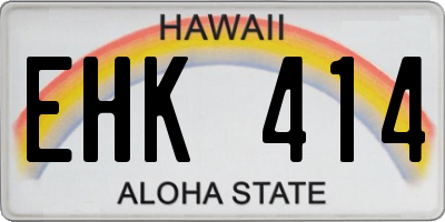 HI license plate EHK414