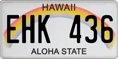 HI license plate EHK436