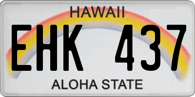 HI license plate EHK437