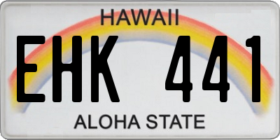 HI license plate EHK441