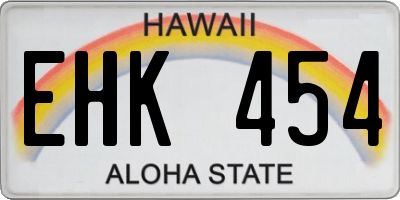 HI license plate EHK454