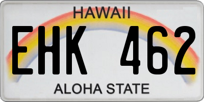 HI license plate EHK462
