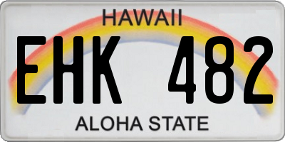 HI license plate EHK482