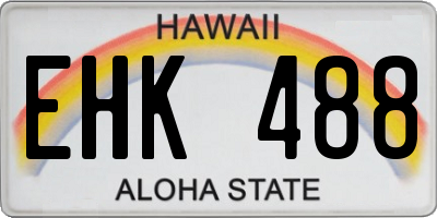 HI license plate EHK488