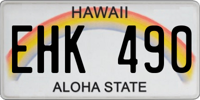 HI license plate EHK490