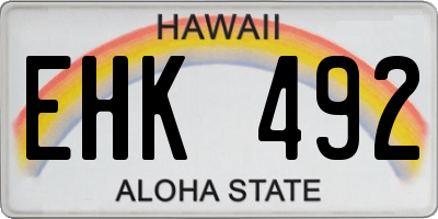 HI license plate EHK492