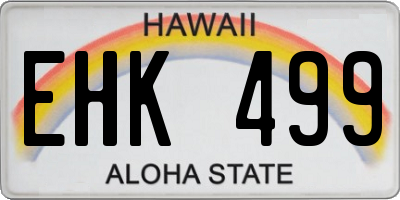 HI license plate EHK499
