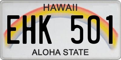 HI license plate EHK501