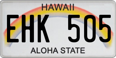 HI license plate EHK505