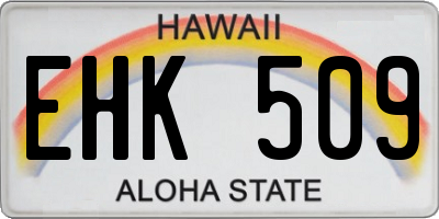 HI license plate EHK509