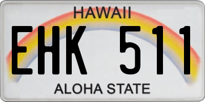 HI license plate EHK511