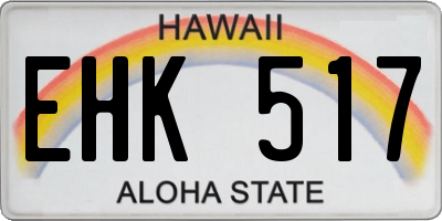 HI license plate EHK517