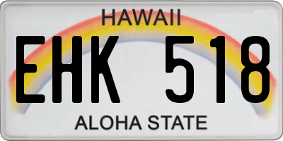 HI license plate EHK518