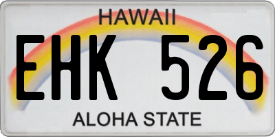 HI license plate EHK526