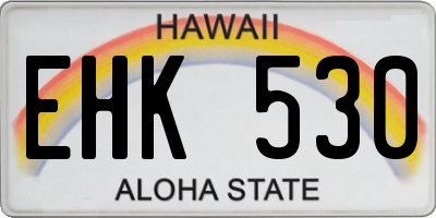 HI license plate EHK530
