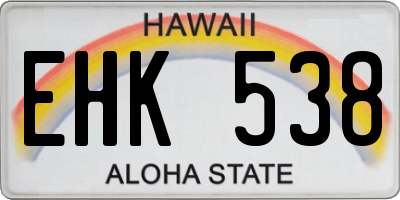 HI license plate EHK538