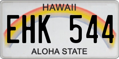 HI license plate EHK544