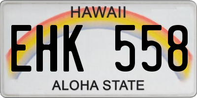 HI license plate EHK558