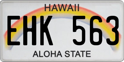 HI license plate EHK563