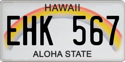 HI license plate EHK567