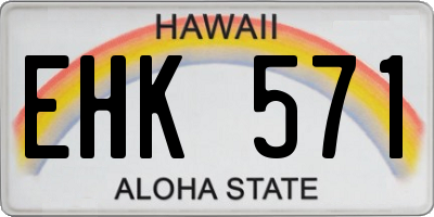 HI license plate EHK571