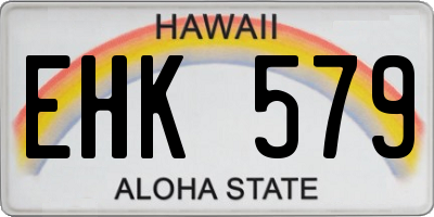 HI license plate EHK579