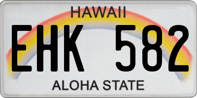 HI license plate EHK582