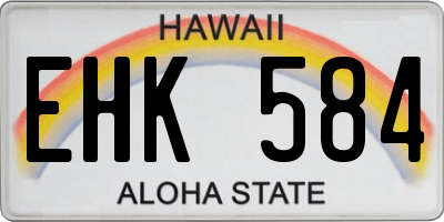 HI license plate EHK584