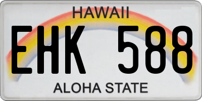HI license plate EHK588
