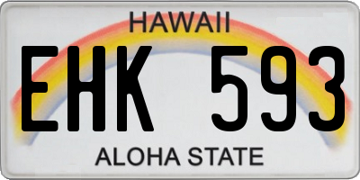 HI license plate EHK593