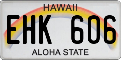 HI license plate EHK606