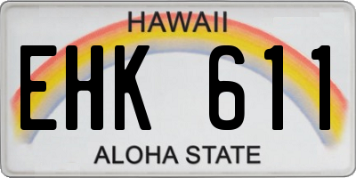 HI license plate EHK611