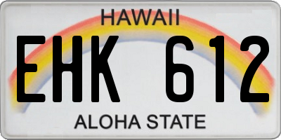 HI license plate EHK612