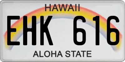 HI license plate EHK616