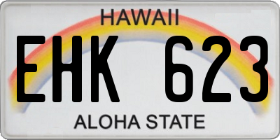 HI license plate EHK623