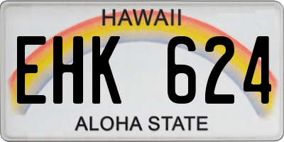 HI license plate EHK624