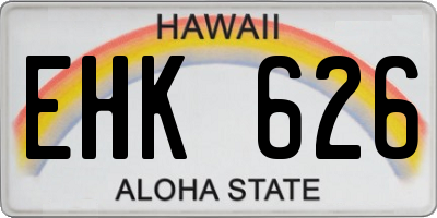 HI license plate EHK626