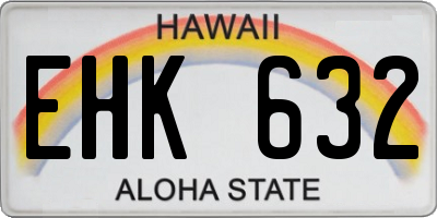 HI license plate EHK632