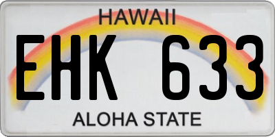 HI license plate EHK633
