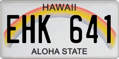 HI license plate EHK641