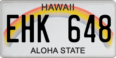 HI license plate EHK648
