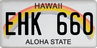 HI license plate EHK660