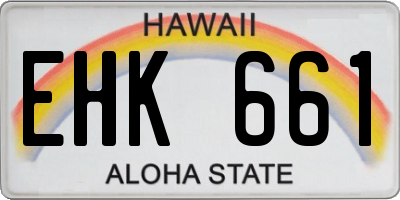 HI license plate EHK661