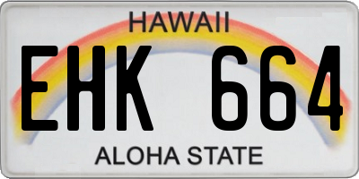HI license plate EHK664