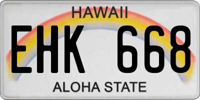 HI license plate EHK668